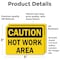 Signmission Hot Surface Sign, 3.5 in H x 5 in W, Vinyl Decal, Hot Work Area OS-2PACK-CS-D-35-L-19189 - alternate 5